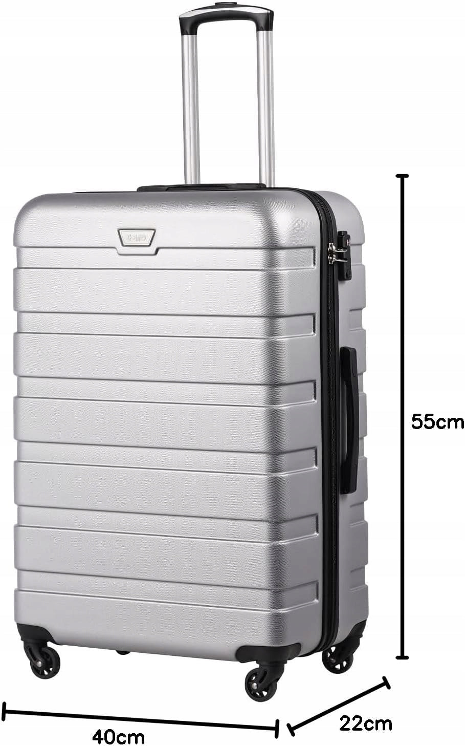 Coolife walizka kabinowa 56 x 39 x 22cm 38 l ABS Czarna