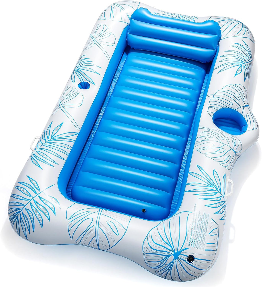 HeySplash Materac Dmuchany Basenowy 210x140 cm Leżak z Zagłówkiem 159 kg