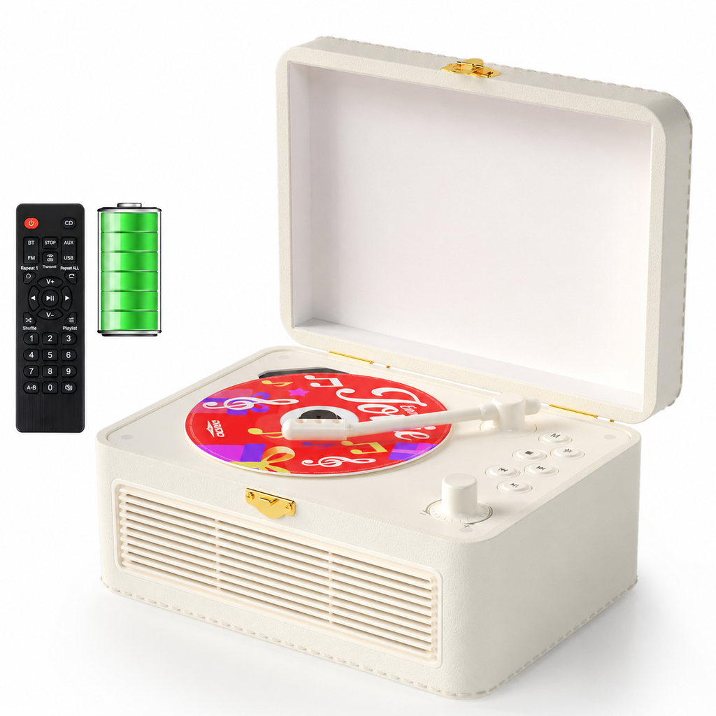 Odtwarzacz CD Bluetooth Gueray Y02 Retro – FM, USB, AUX, pilot
