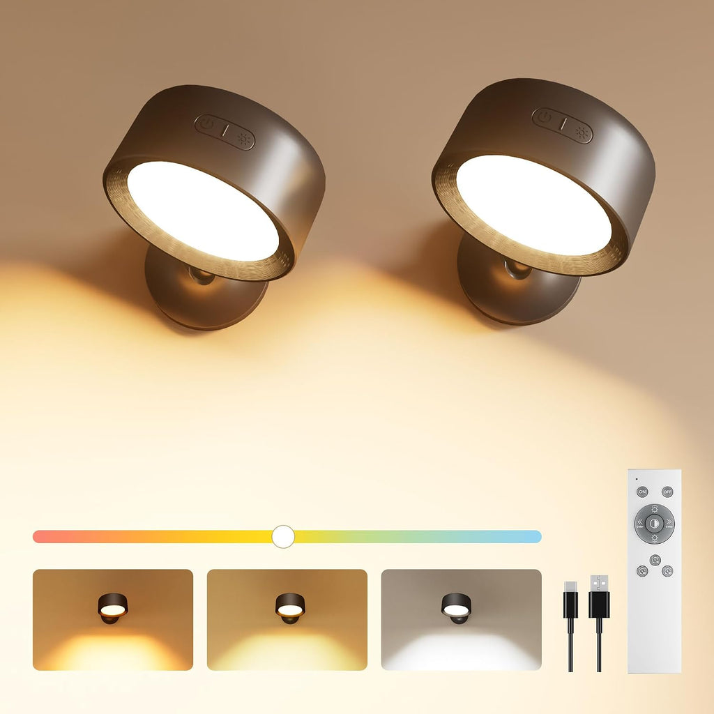 FULEN – Zestaw 2 bezprzewodowych kinkietów LED RGB z pilotem