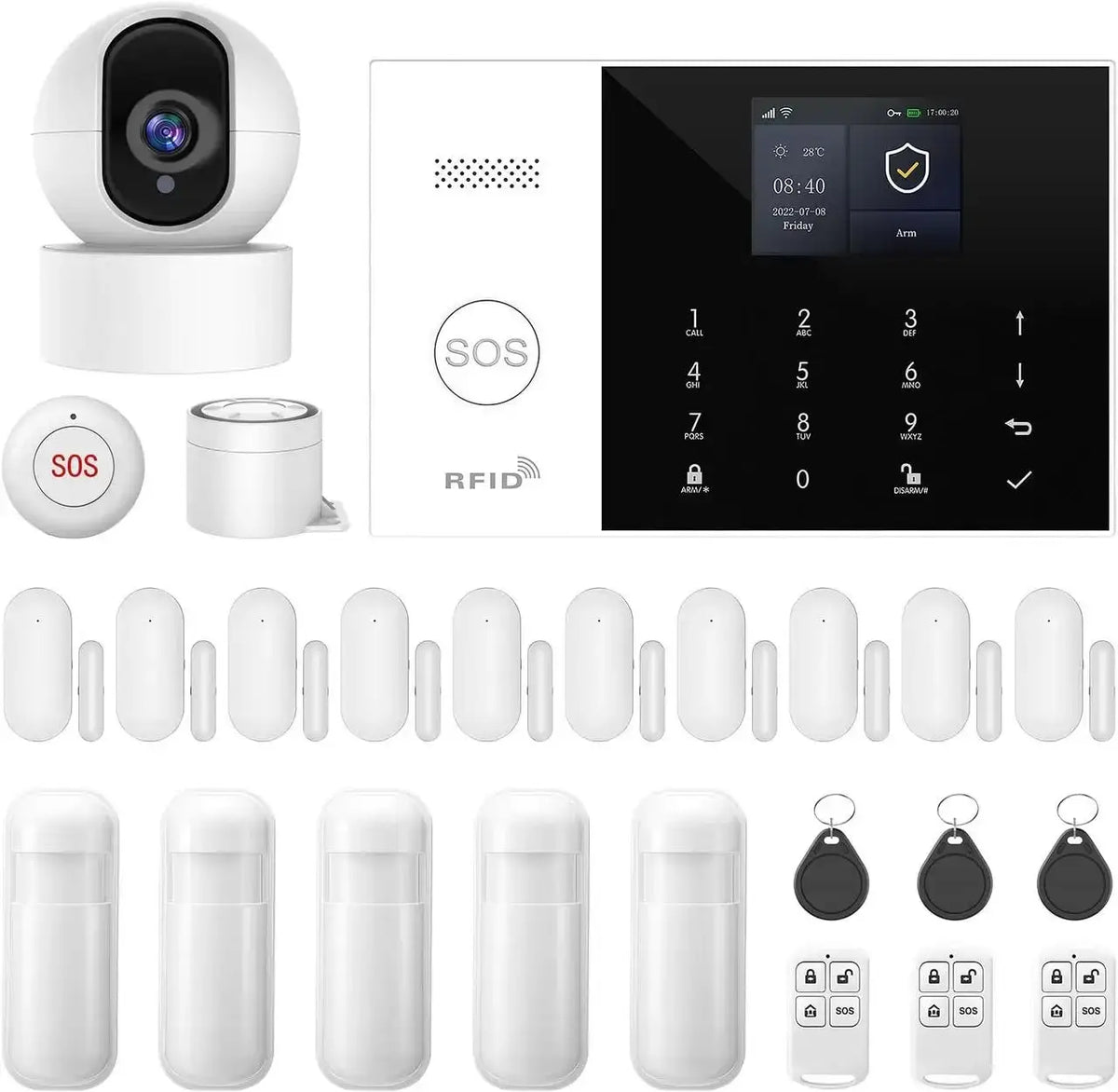 XNY PG-105 System Alarmowy 4G GSM WiFi z Kamerą Tuya Smart Life – 25 elementów