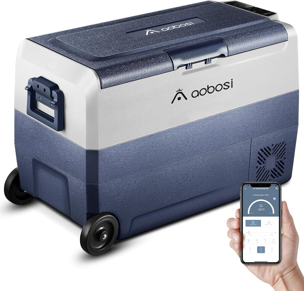 AAOBOSI T50 lodówka kompresorowa 50L dwustrefowa WiFi 12/24V -20°C