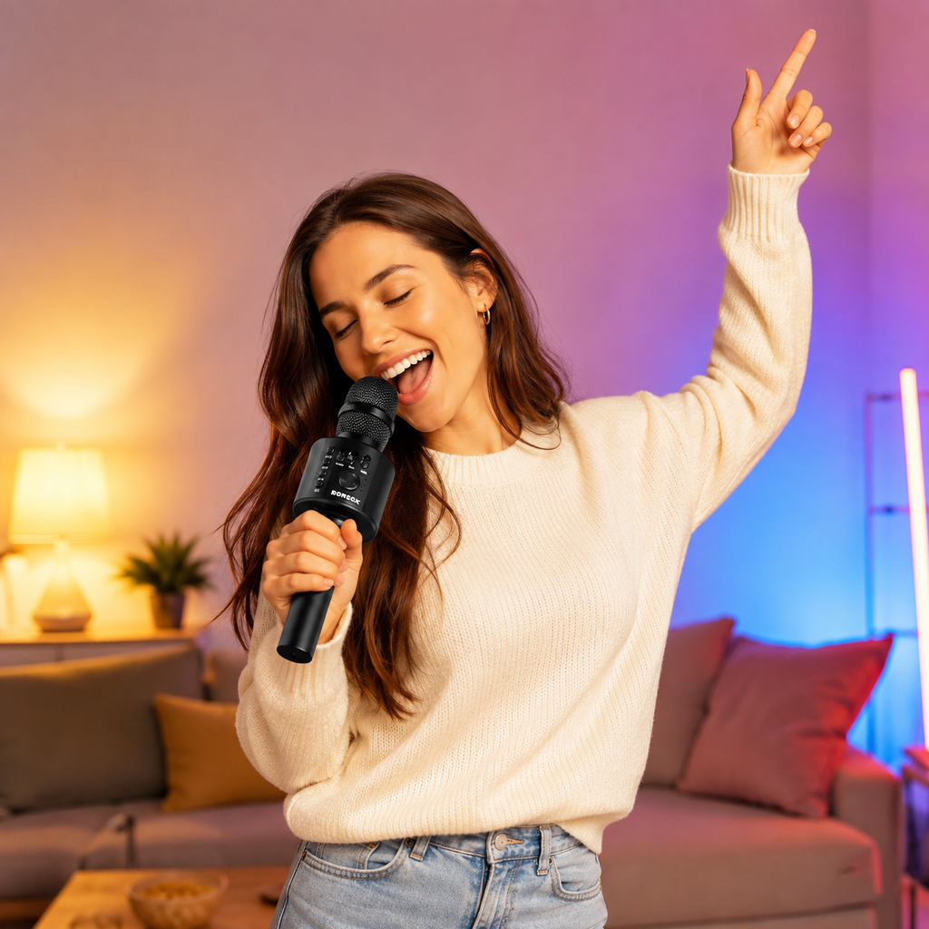 BONAOK Q37 – Mikrofon karaoke Bluetooth z wbudowanym głośnikiem