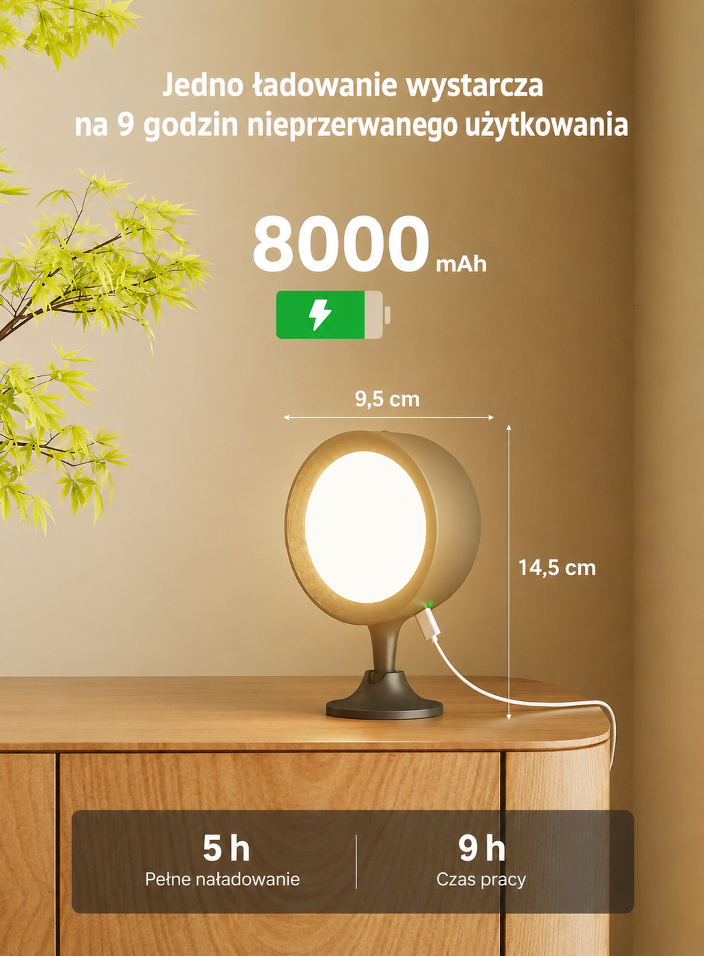 FULEN – Zestaw 2 bezprzewodowych kinkietów LED RGB z pilotem
