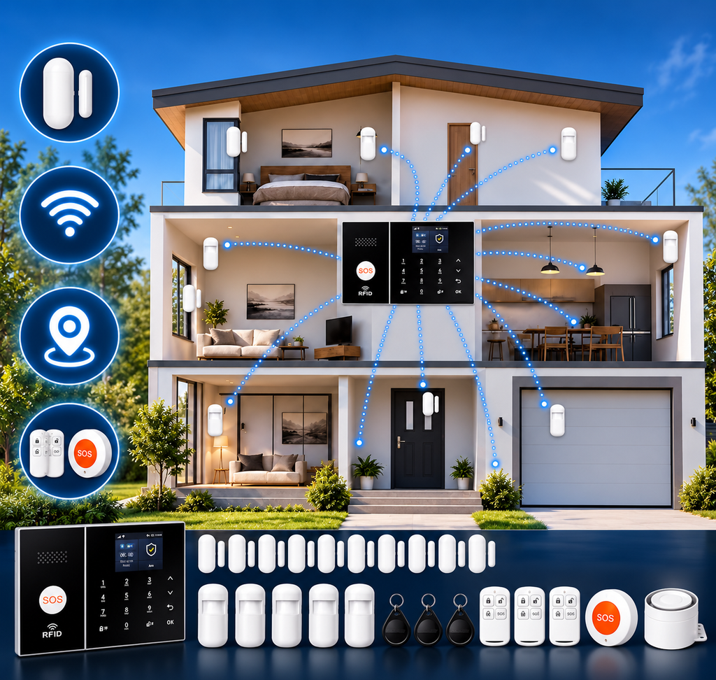 XNY PG-108 – Bezprzewodowy system alarmowy 4G/GSM + Wi-Fi – 24 elementy