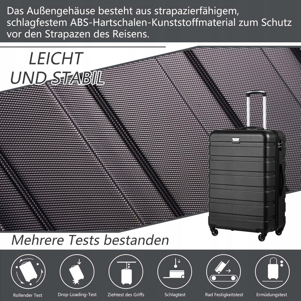 Coolife walizka kabinowa 56 x 39 x 22cm 38 l ABS Czarna