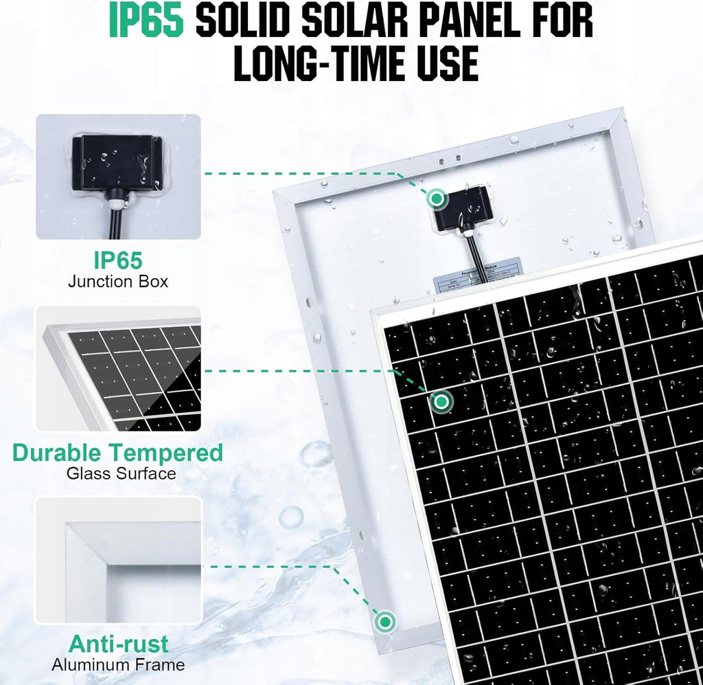 ECO-WORTHY Panel słoneczny 25 W, 12 V,