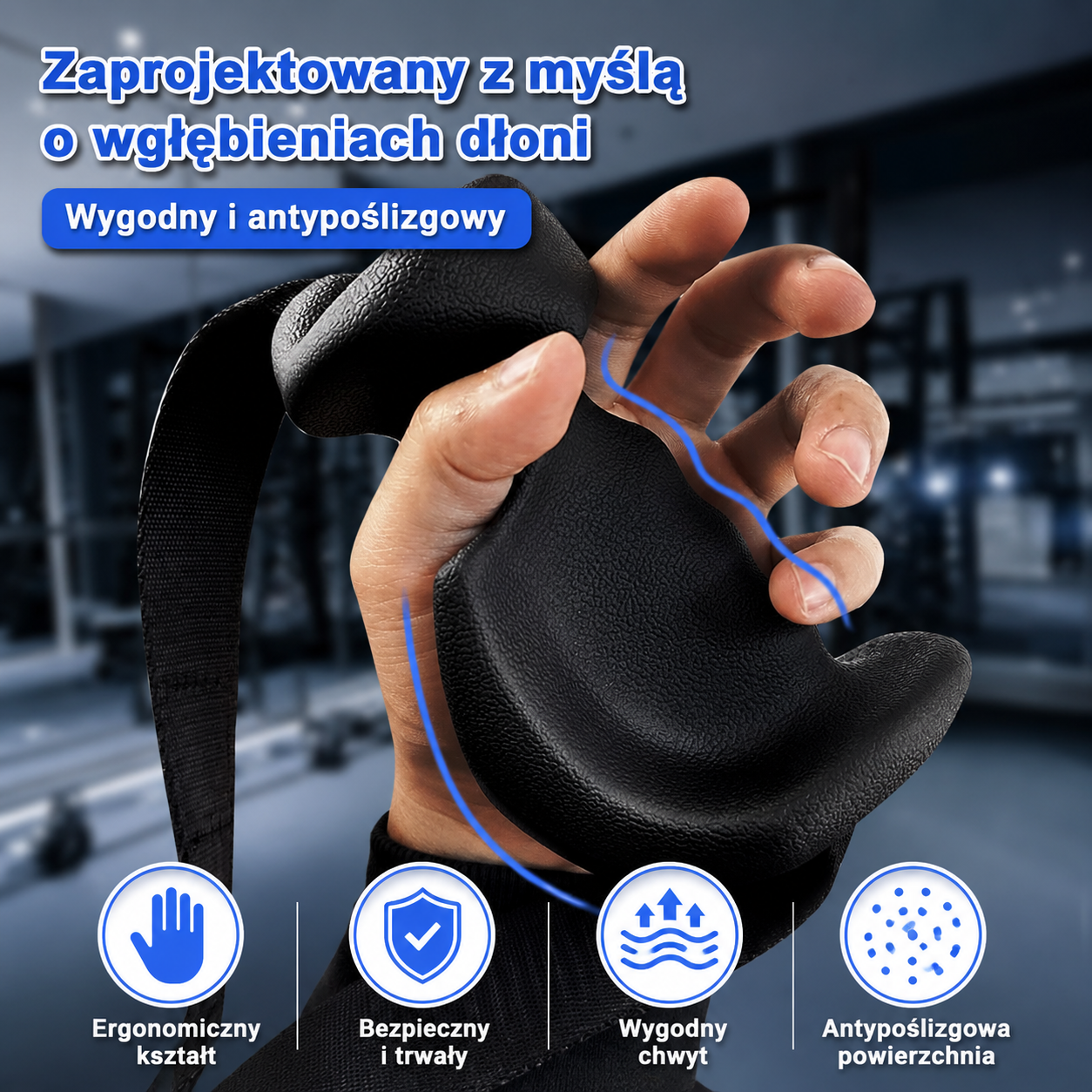 HXD-ERGO Ergonomiczne uchwyty treningowe do wyciągu i taśm oporowych – zestaw 2 szt.