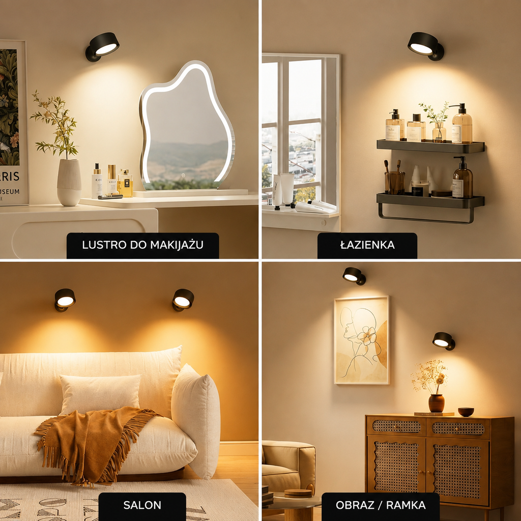 FULEN – Zestaw 2 bezprzewodowych kinkietów LED RGB z pilotem