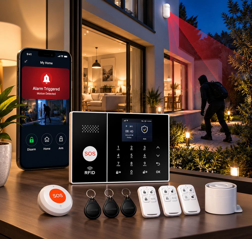 XNY PG-108 – Bezprzewodowy system alarmowy 4G/GSM + Wi-Fi – 24 elementy