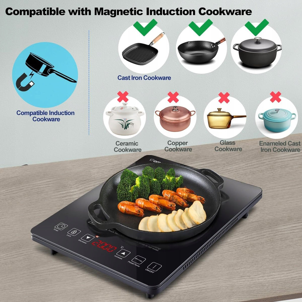 AMZCHEF Płyta indukcyjna, 2000W Single Induction Hob kuchenka przenośna