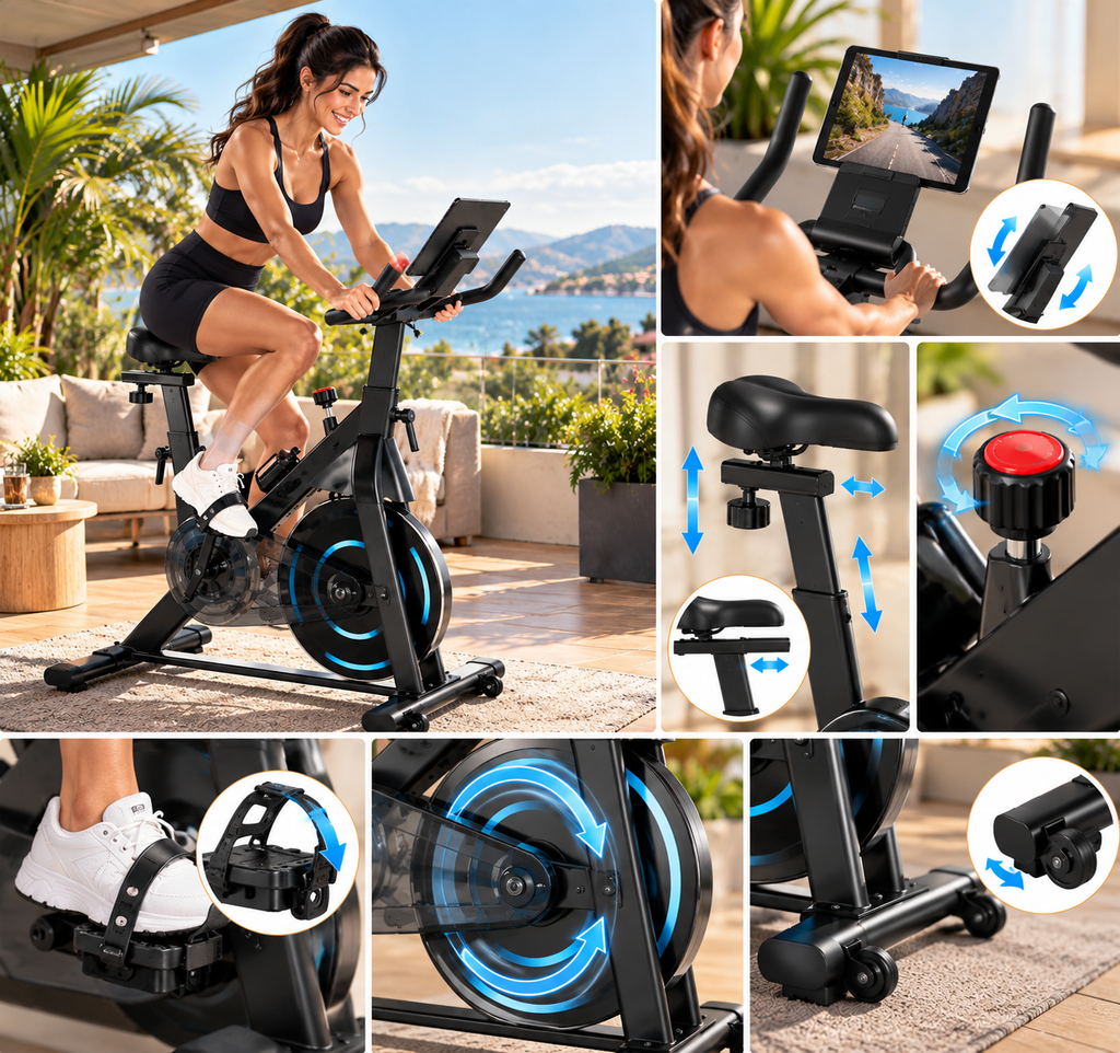 CHAOKE 520 Rower Treningowy Stacjonarny Bluetooth FitShow LCD do 150 kg