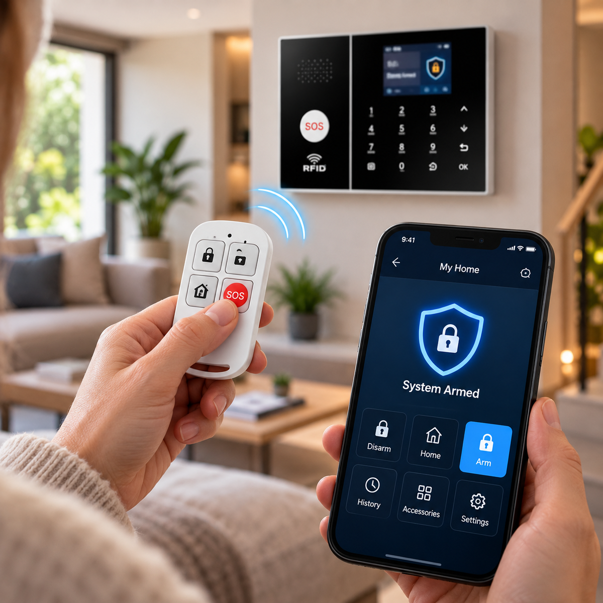 XNY PG-108 – Bezprzewodowy system alarmowy 4G/GSM + Wi-Fi – 24 elementy