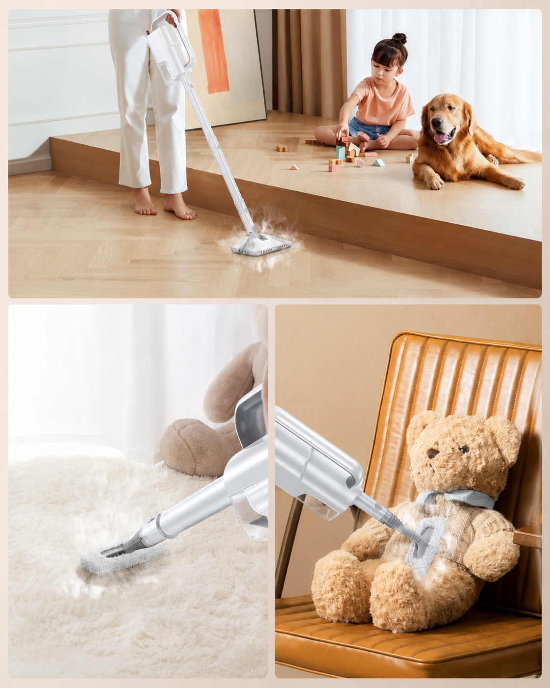 Mop Parowy 10w1 Labigo KS-788 120°C Ręczna Parownica 350 ml 1200W