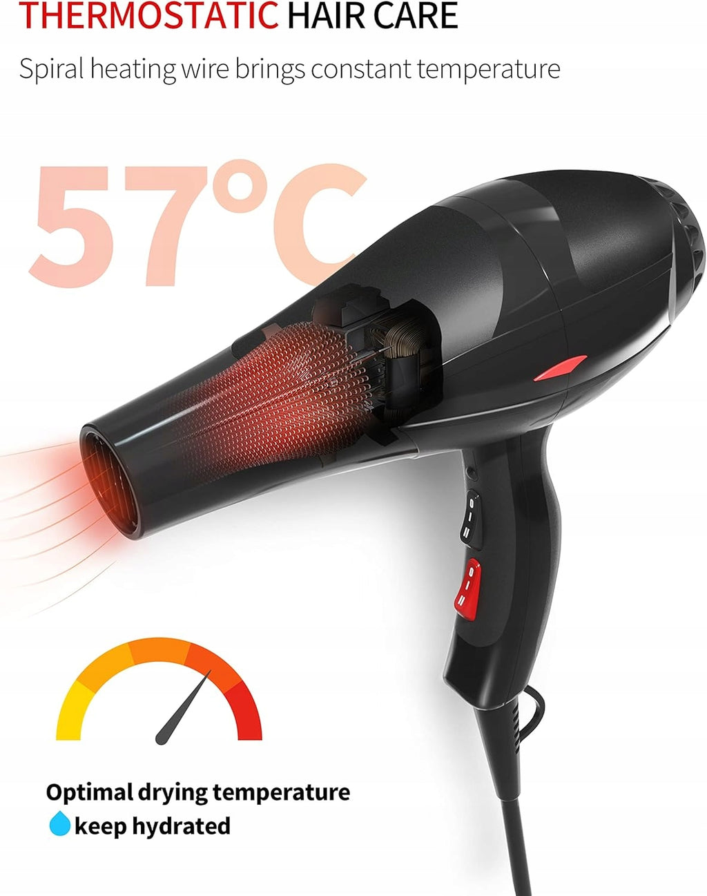 Suszarka do włosów GRT PRO 8800 3500W jonowa + dyfuzor + 2 dysze