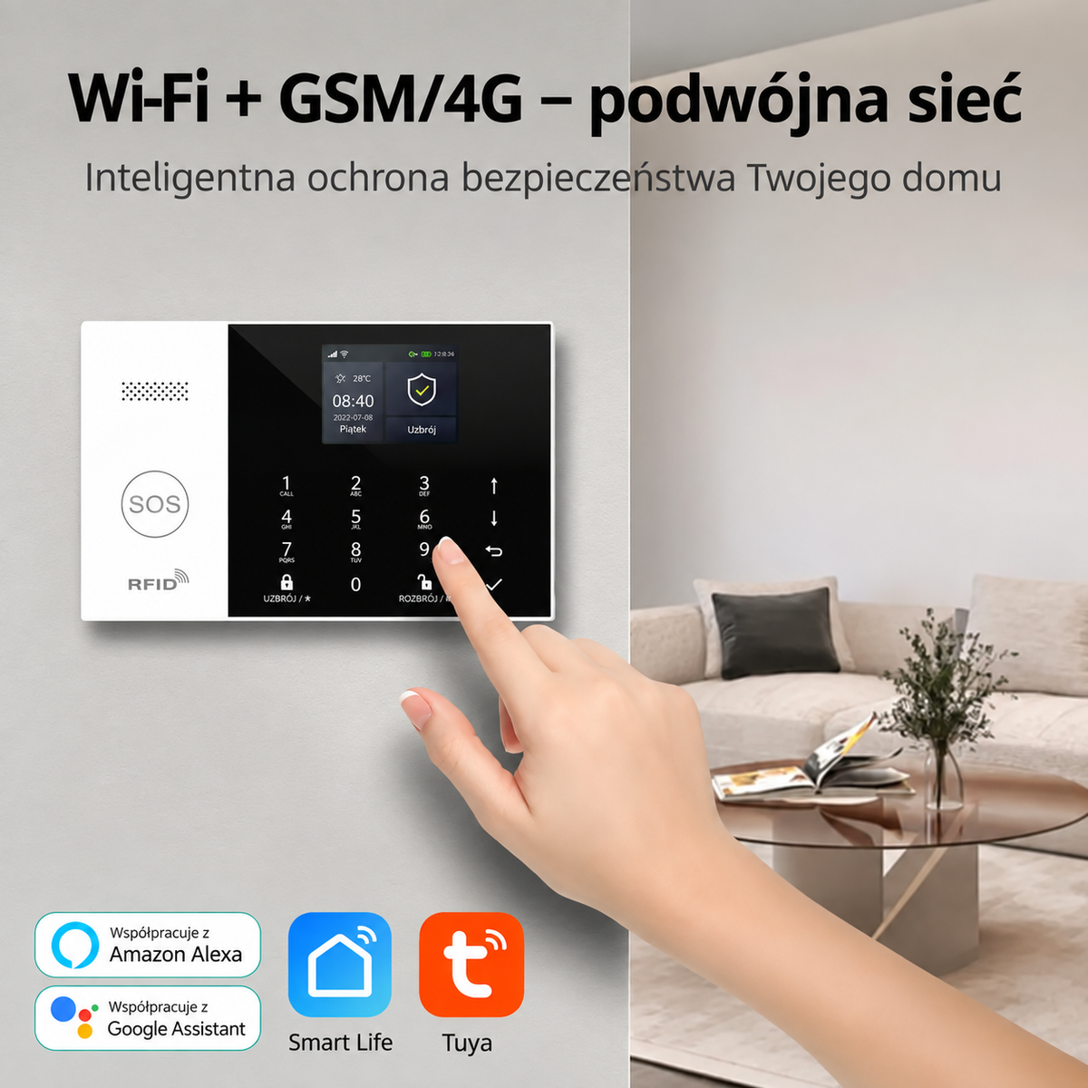 XNY PG-105 System Alarmowy 4G GSM WiFi z Kamerą Tuya Smart Life – 25 elementów