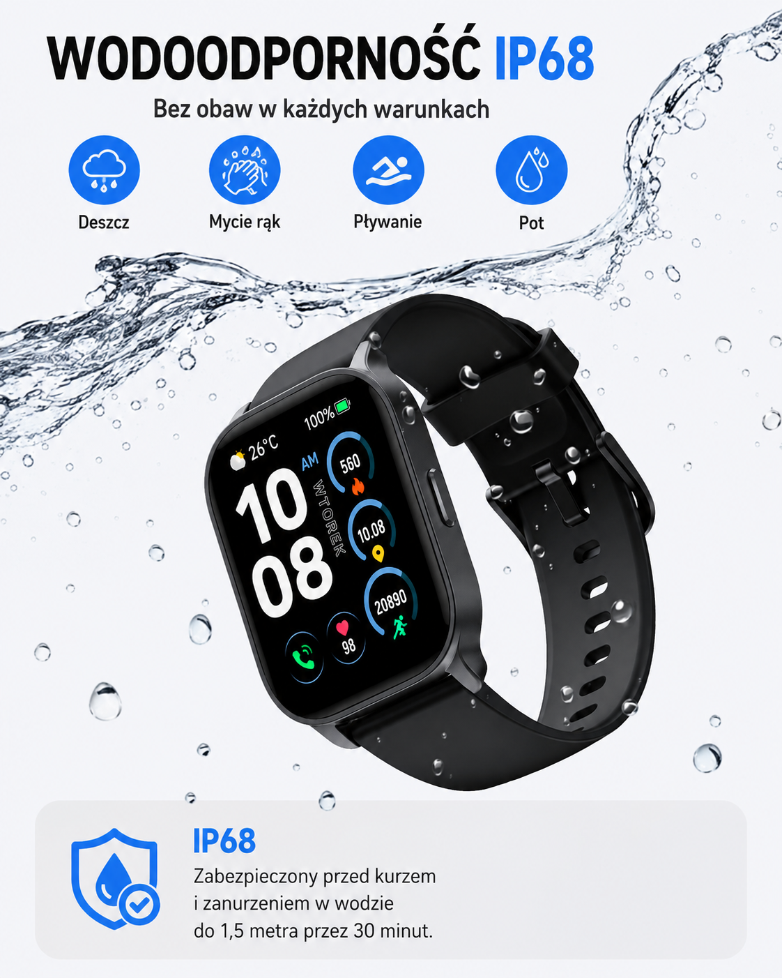 TOOBUR IDW17 – smartwatch 2,01" z rozmowami Bluetooth