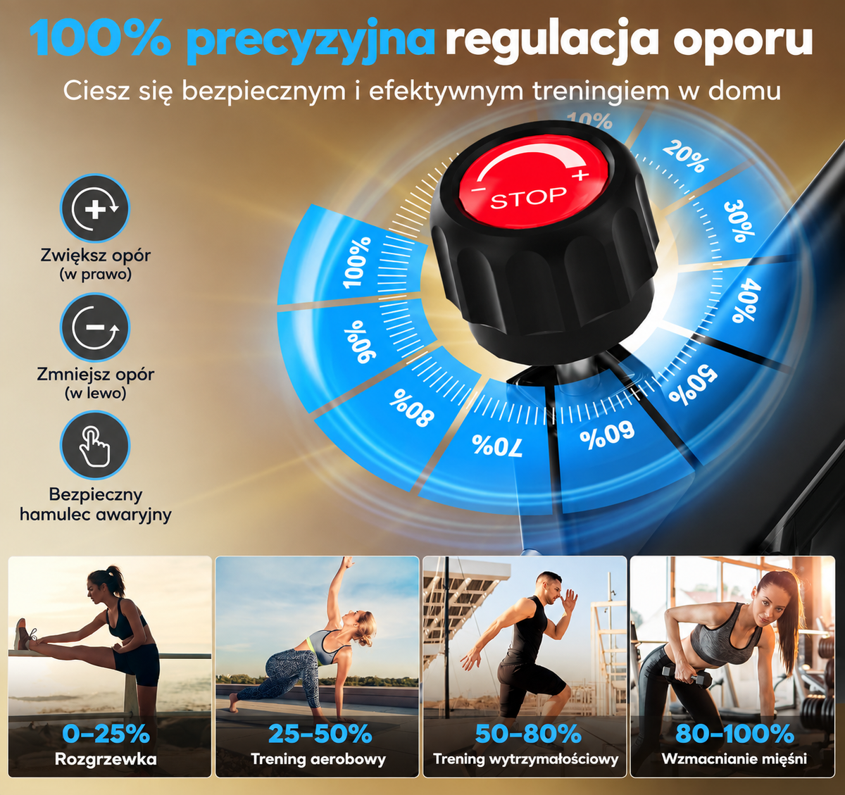 CHAOKE 520 Rower Treningowy Stacjonarny Bluetooth FitShow LCD do 150 kg