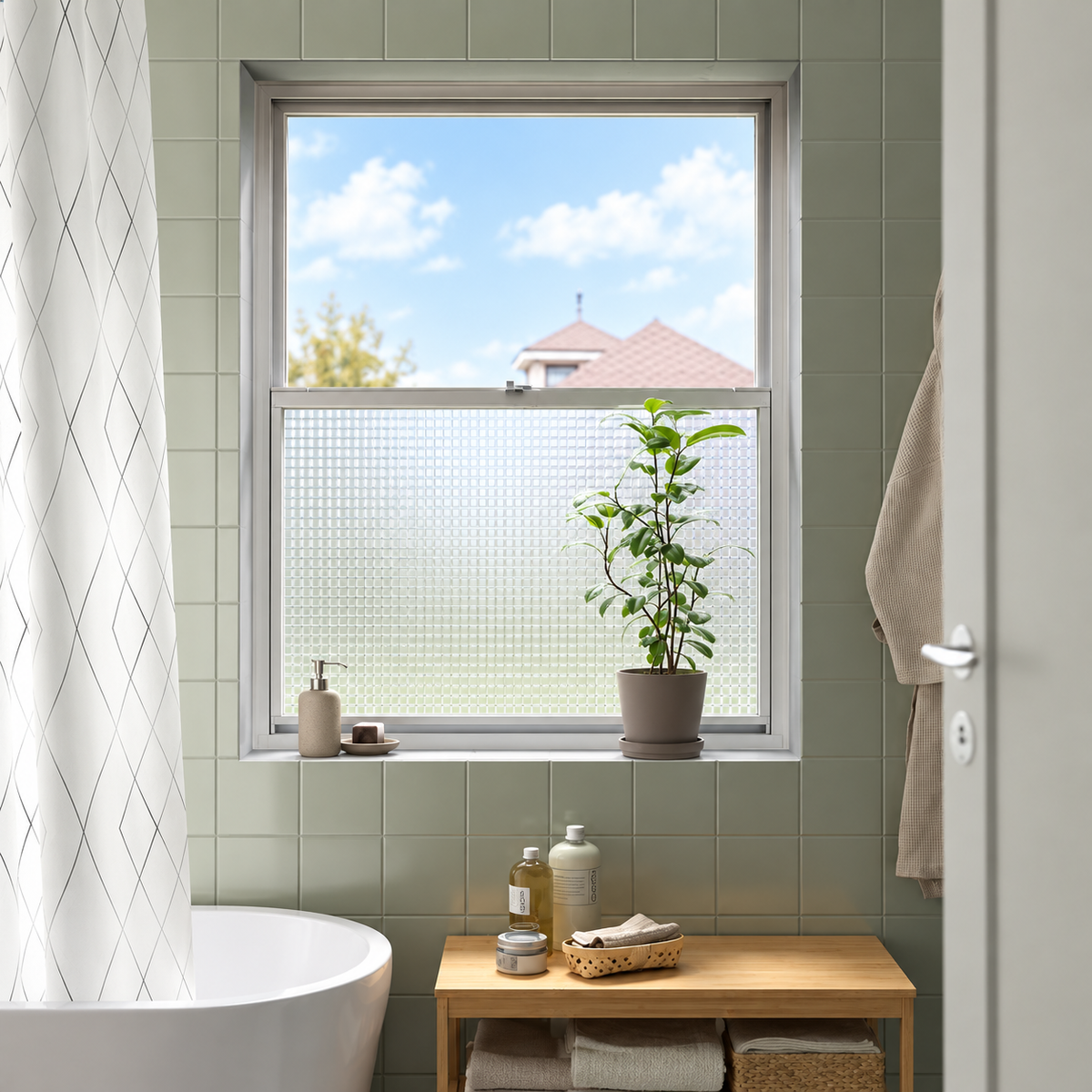 Folia Okienna Prywatyzująca 3D Dekoracyjna na Szybę 75 × 300 cm