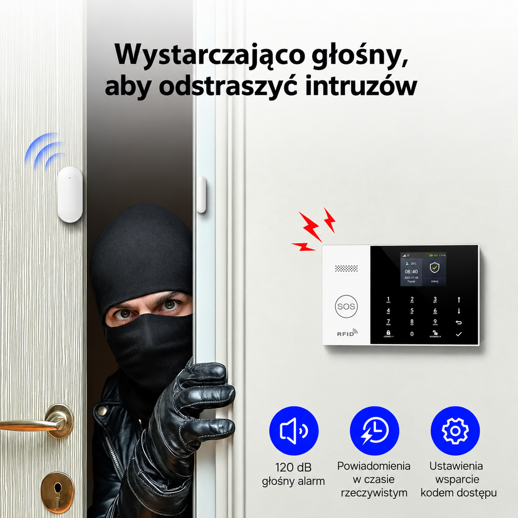 XNY PG-105 System Alarmowy 4G GSM WiFi z Kamerą Tuya Smart Life – 25 elementów