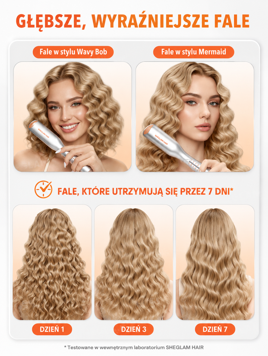 SHEGLAM Hair Beach Babe 25 mm – falownica do włosów, jonizacja, 73 W