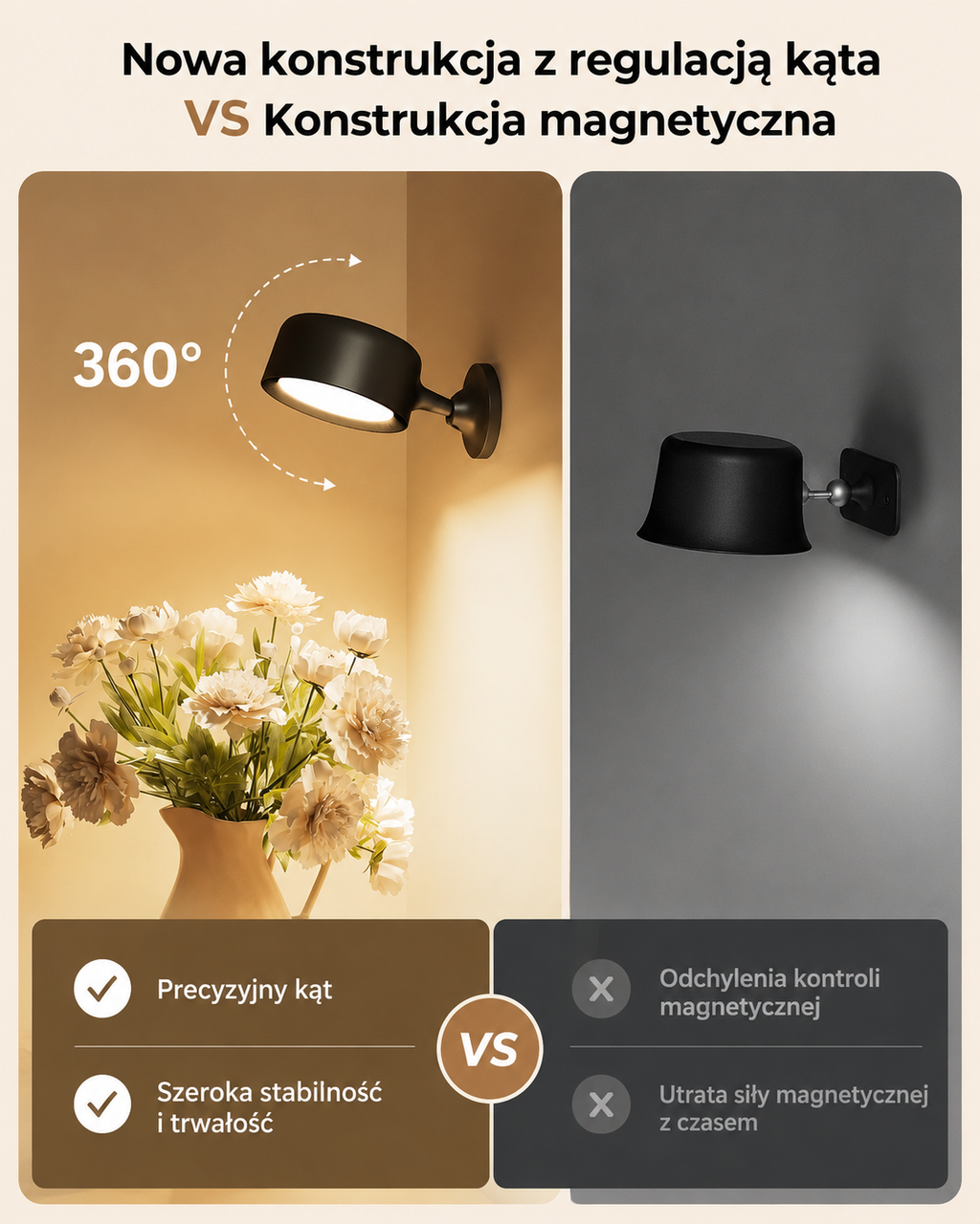 FULEN – Zestaw 2 bezprzewodowych kinkietów LED RGB z pilotem
