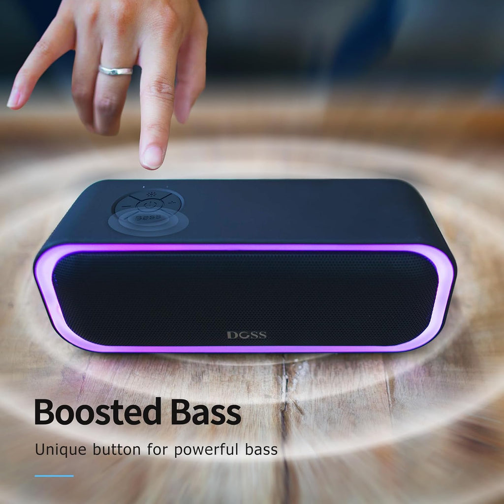 DOSS SoundBox Pro – głośnik Bluetooth 20W, Extra Bass, IPX6, TWS, LED