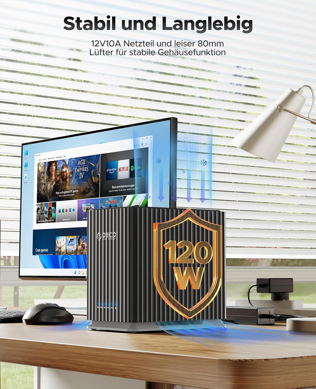 ORICO Obudowa na 5 dysków HDD/SSD SATA USB-C – do 110 TB
