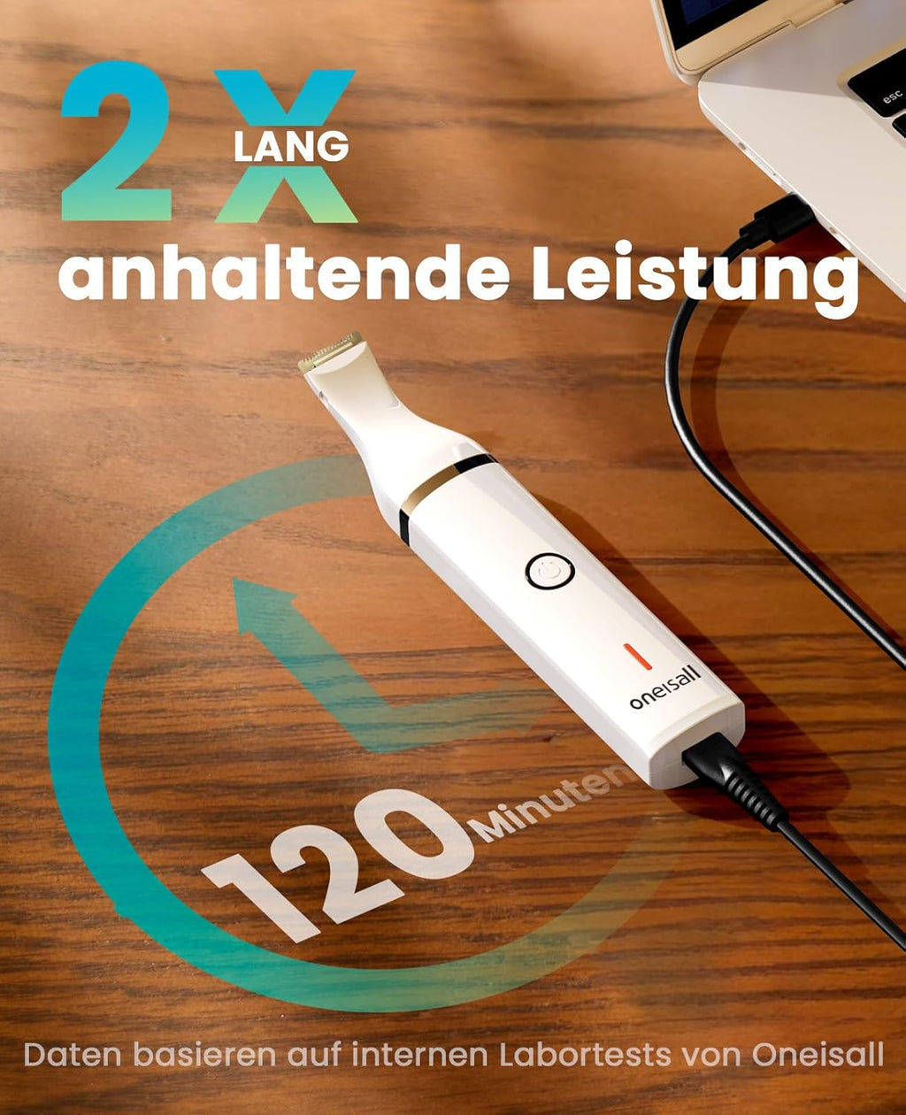 Oneisall C61 – bezprzewodowy trymer dla psa z 2 końcówkami