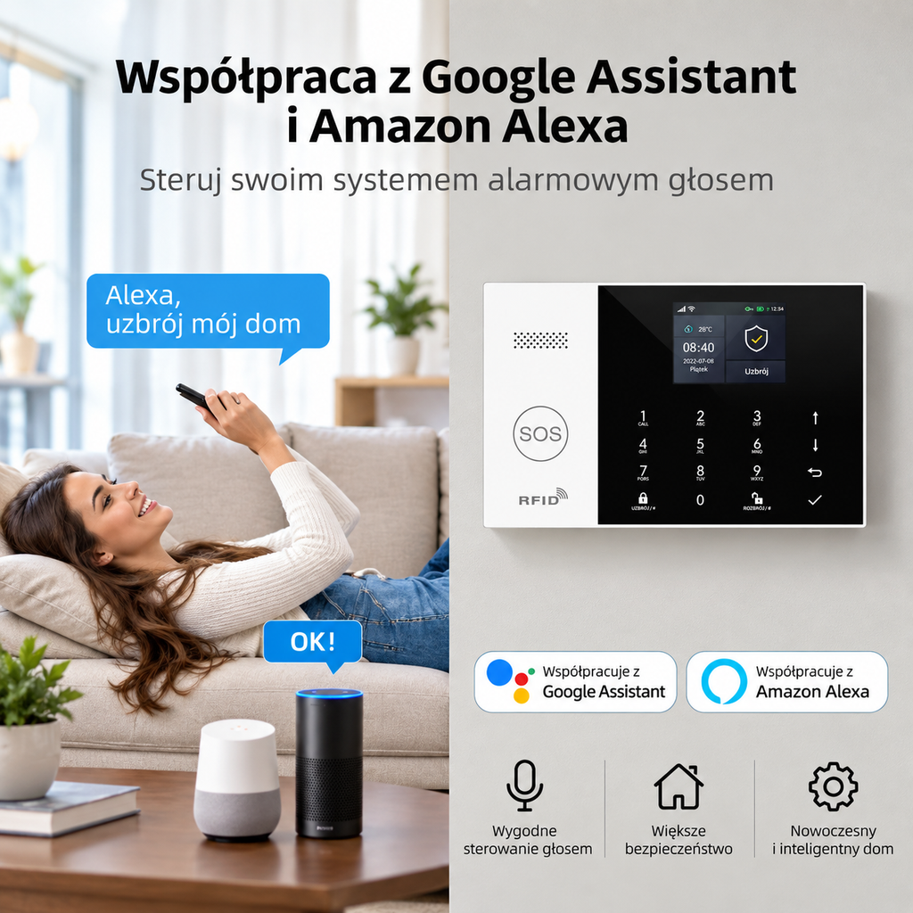 XNY PG-105 System Alarmowy 4G GSM WiFi z Kamerą Tuya Smart Life – 25 elementów