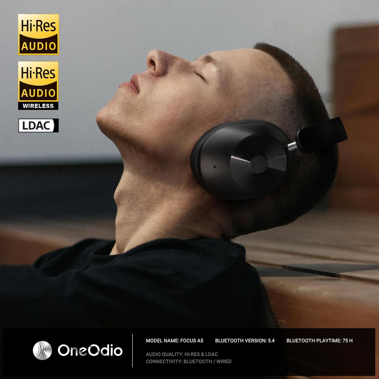 OneOdio Focus A5 Słuchawki Bezprzewodowe ANC LDAC Hi-Res Bluetooth 5.4