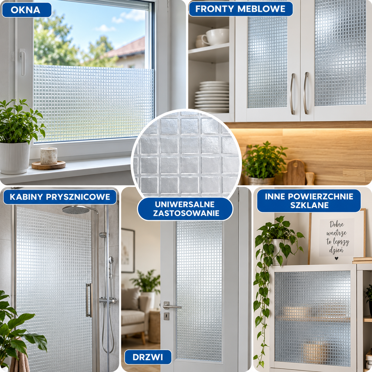 Folia Okienna Prywatyzująca 3D Dekoracyjna na Szybę 60 × 400 cm