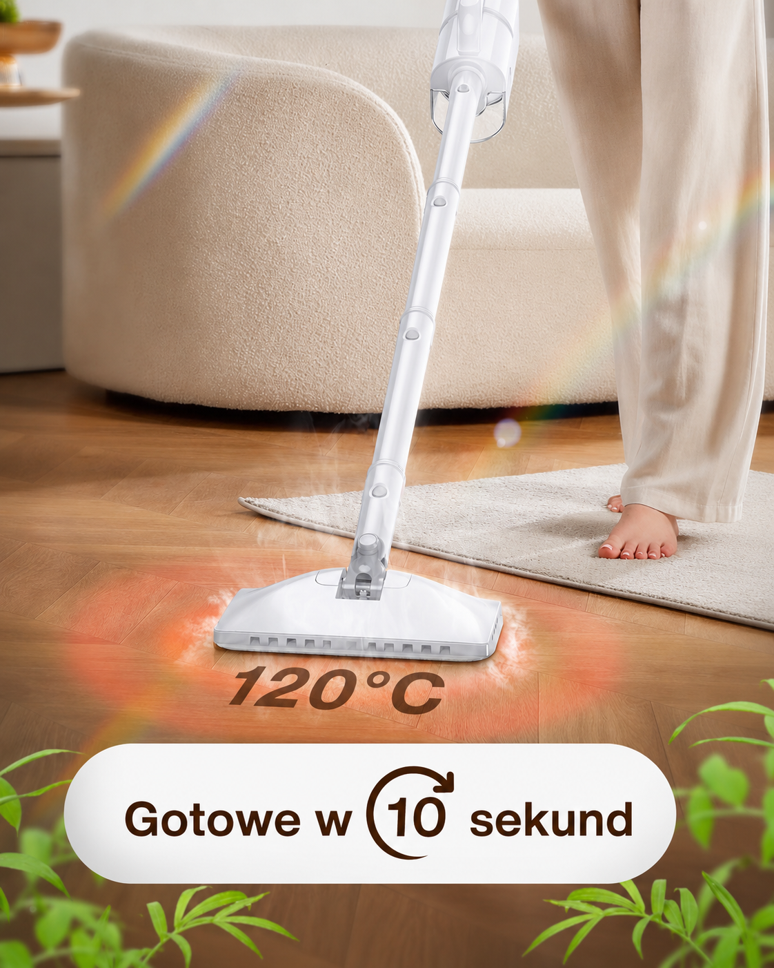 Mop Parowy 10w1 Labigo KS-788 120°C Ręczna Parownica 350 ml 1200W