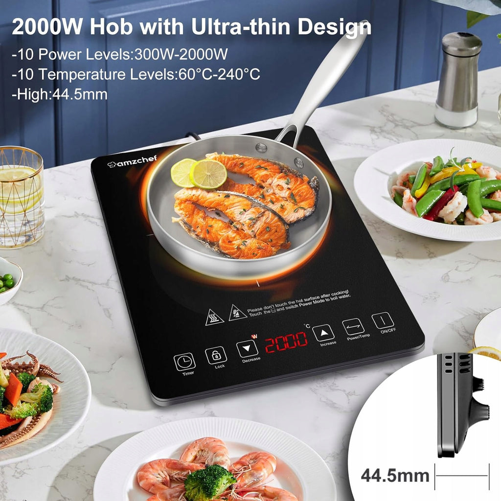 AMZCHEF Płyta indukcyjna, 2000W Single Induction Hob kuchenka przenośna