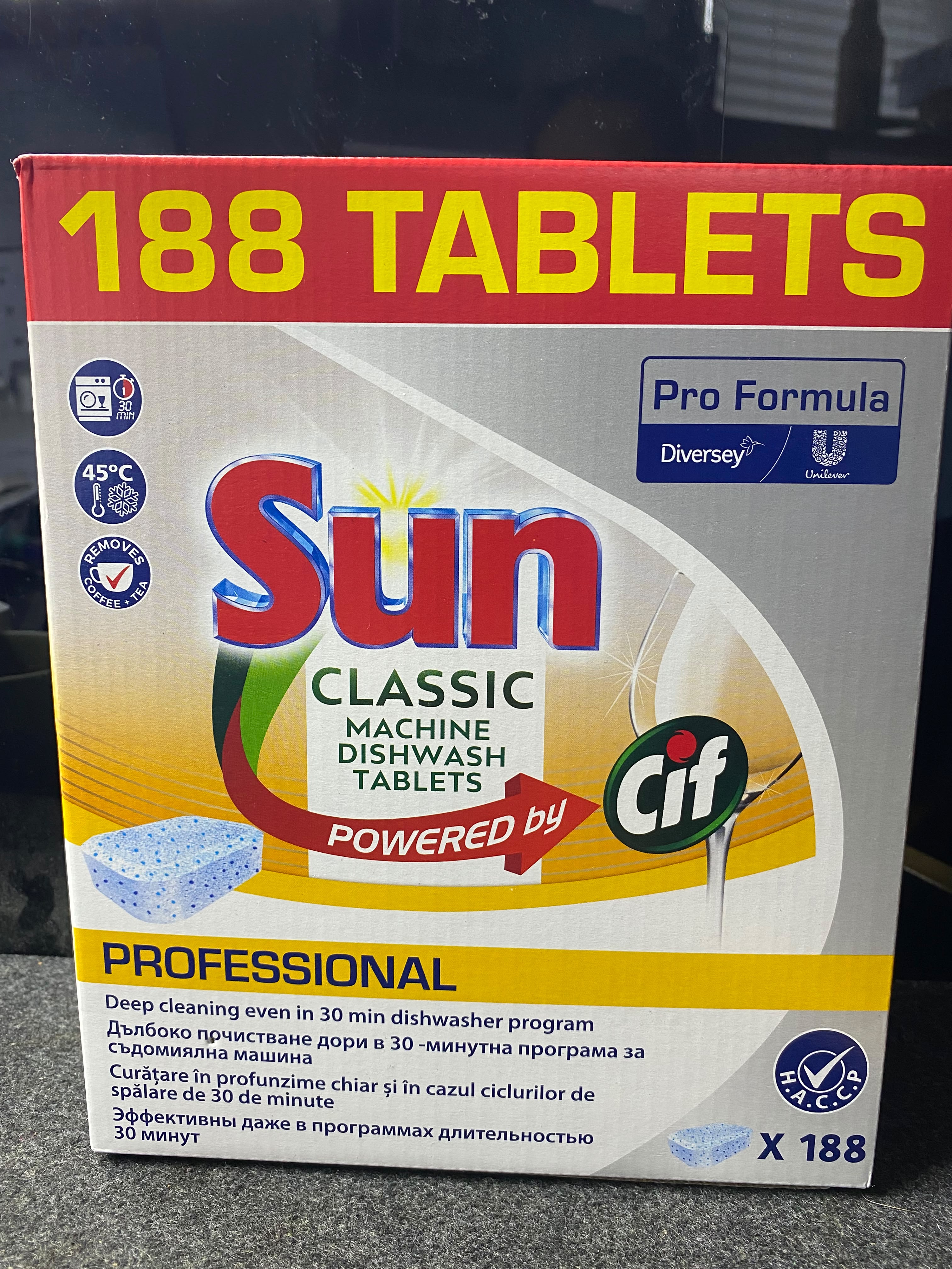 Tabletki do zmywarki Sun Professional Classic 188 szt. Pro Formula Cif