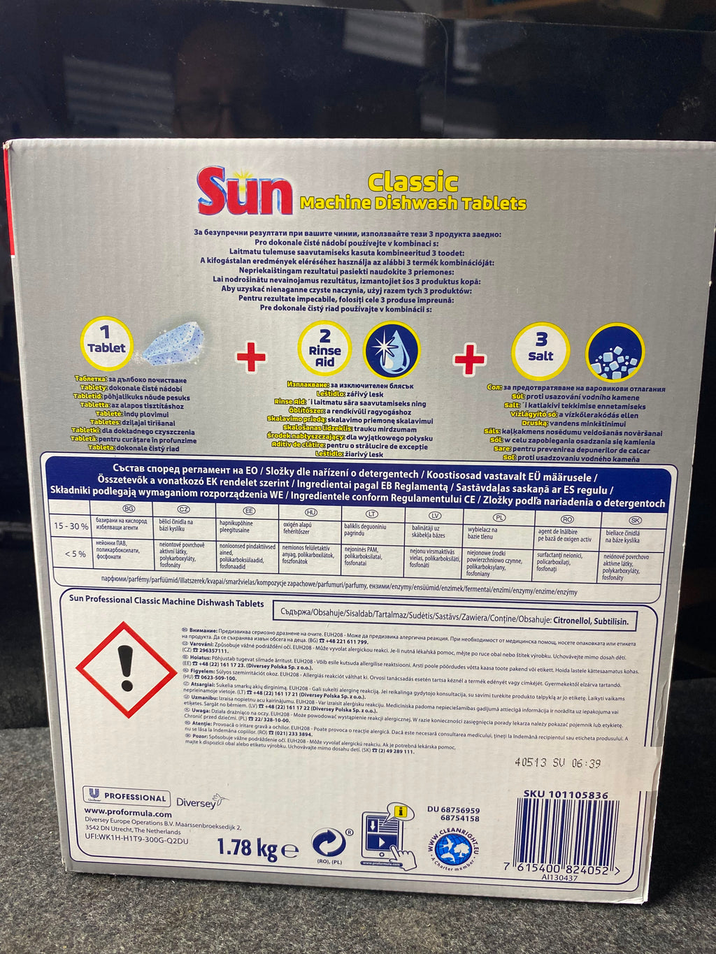 Tabletki do zmywarki Sun Professional Classic 188 szt. Pro Formula Cif