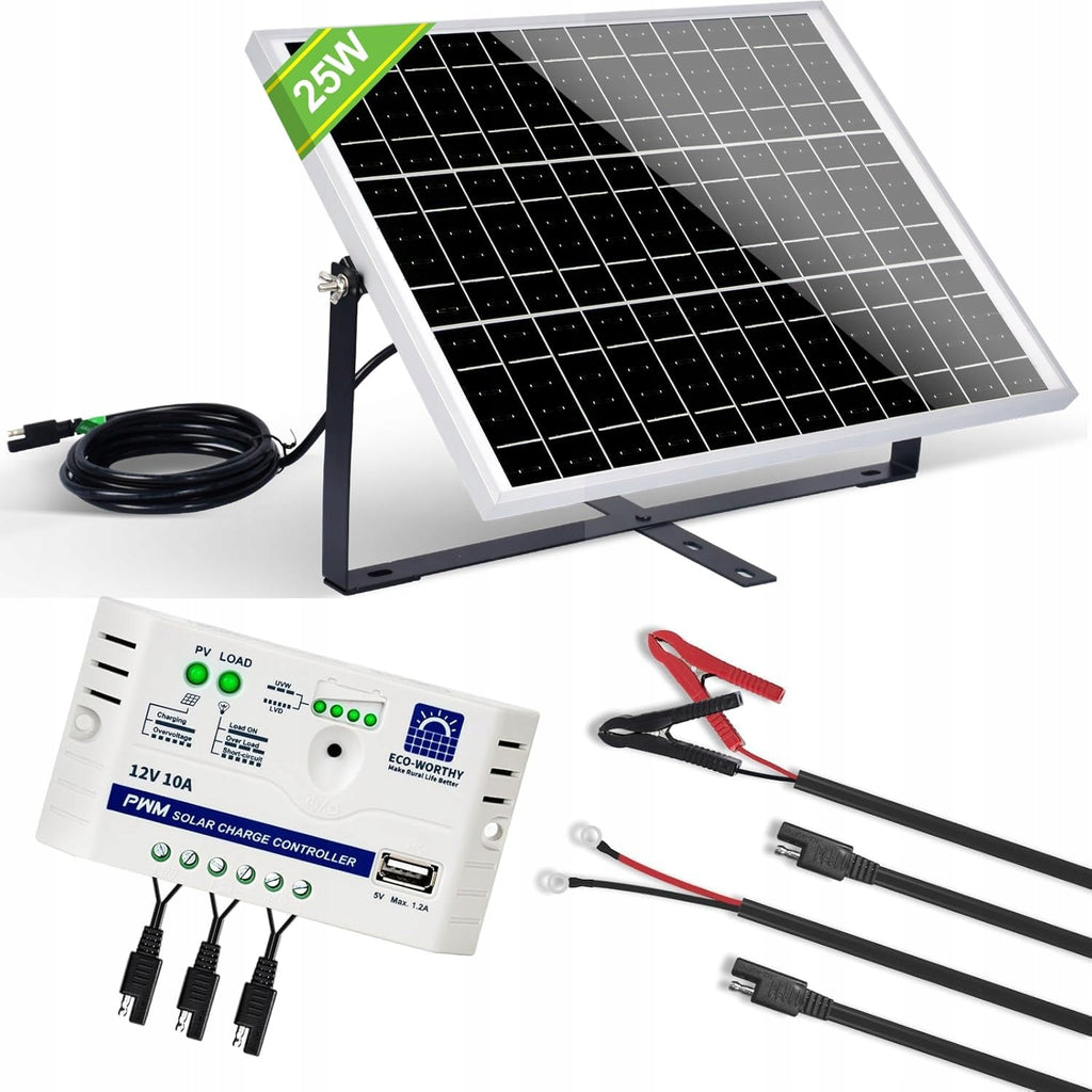 ECO-WORTHY Panel słoneczny 25 W, 12 V,
