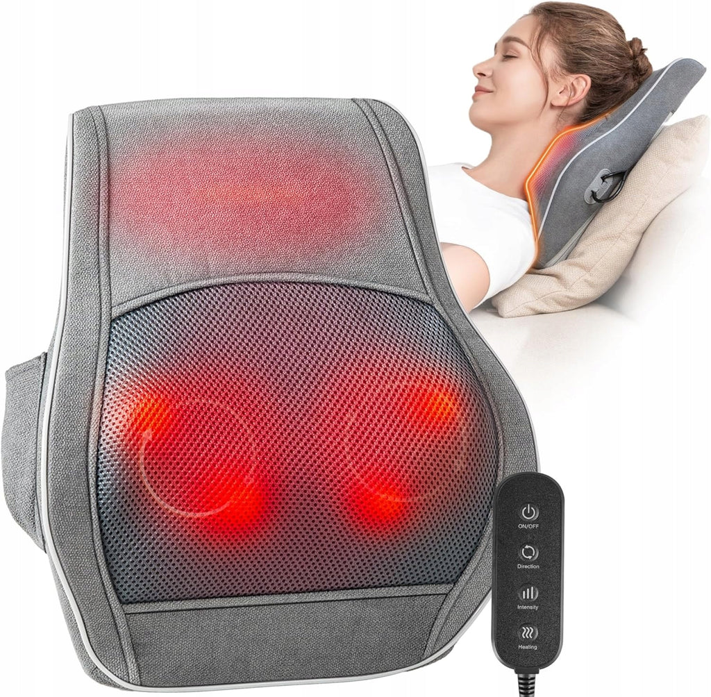 Masażer Brelley Shiatsu Ogrzewanie Obrotowe głowice Pilot Karku Pleców