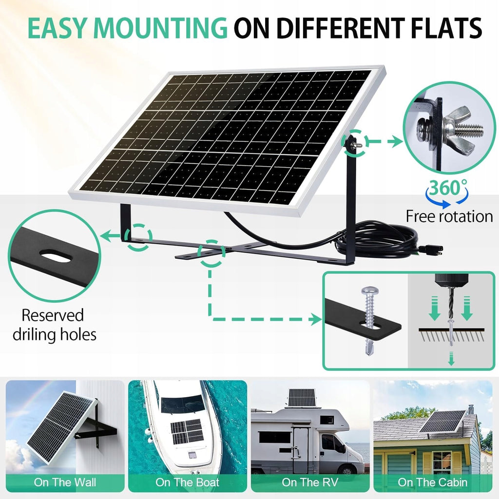 ECO-WORTHY Panel słoneczny 25 W, 12 V,