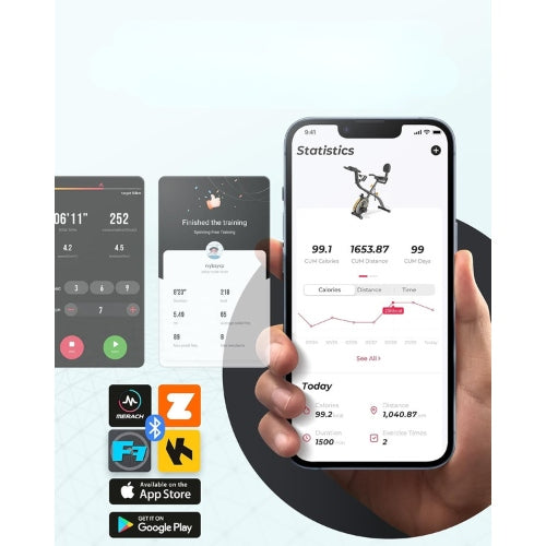 Rower treningowy MERACH MR-S15Y2 magnetyczny składany 16 poziomów Bluetooth 136 kg